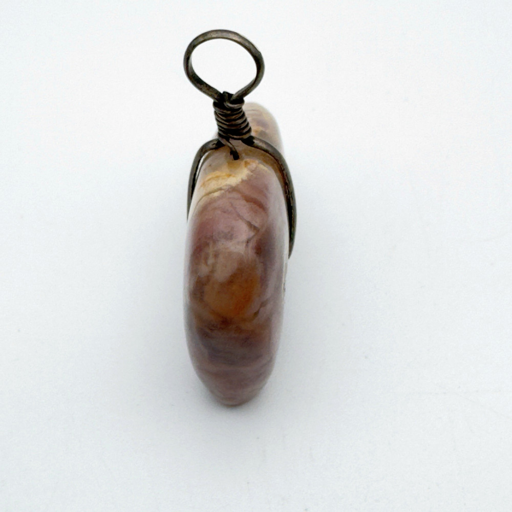 Sterling Silver Carved Jasper Bear Fetish Pendant Southwestern - Picture 3 of 5